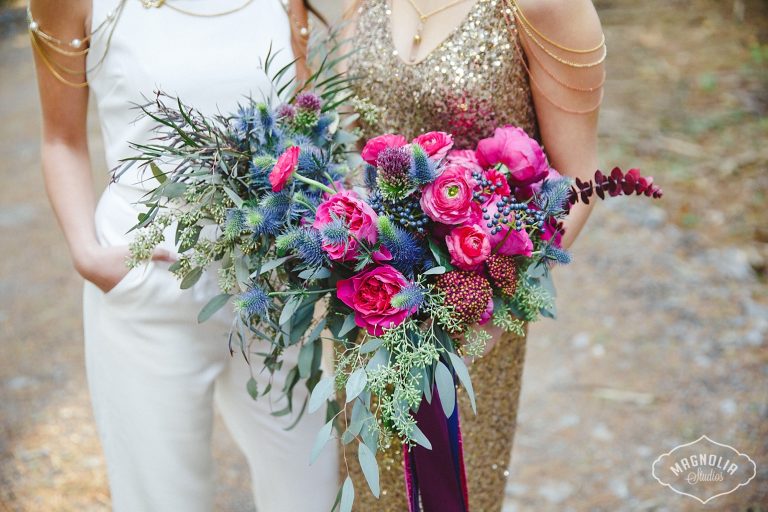 Tanya list Flowers Pink and Purple jewel tone bouquet of wild flowers