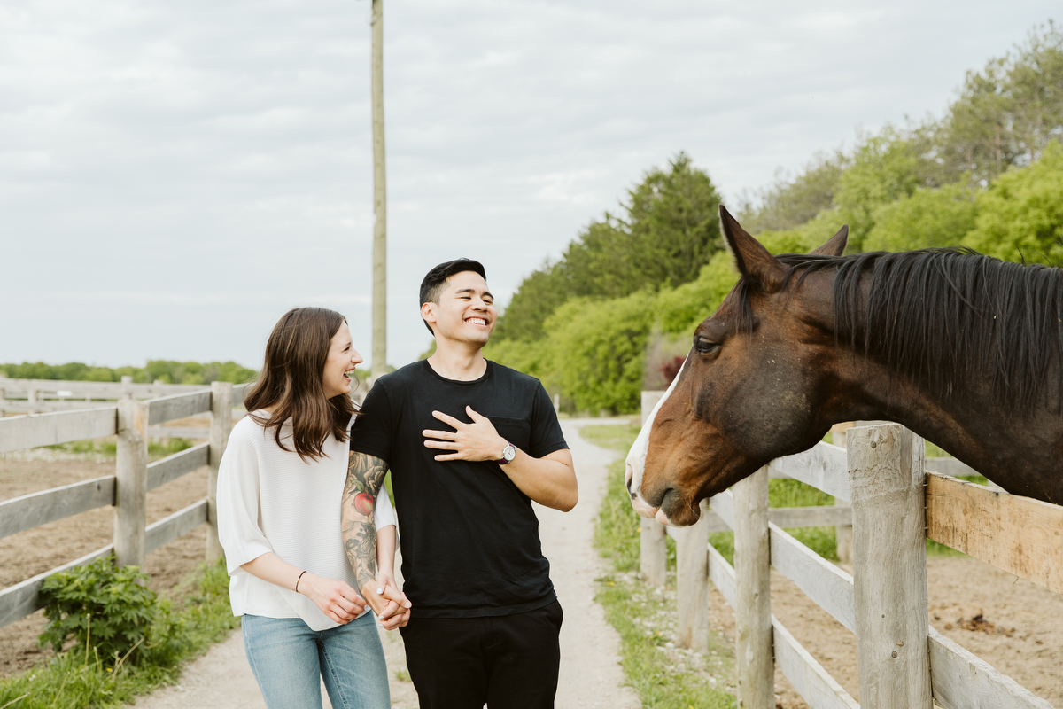 rustic engagement photography at dog tales rescue