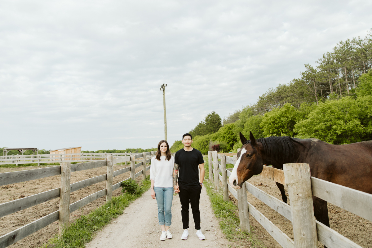 rustic engagement photography on a farm