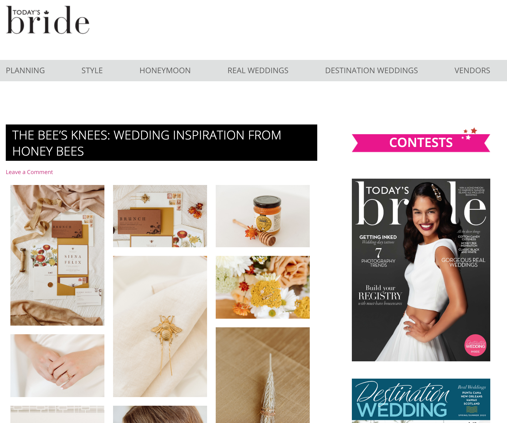 Today's Bride Magazine Honeybee photoshoot Toronto