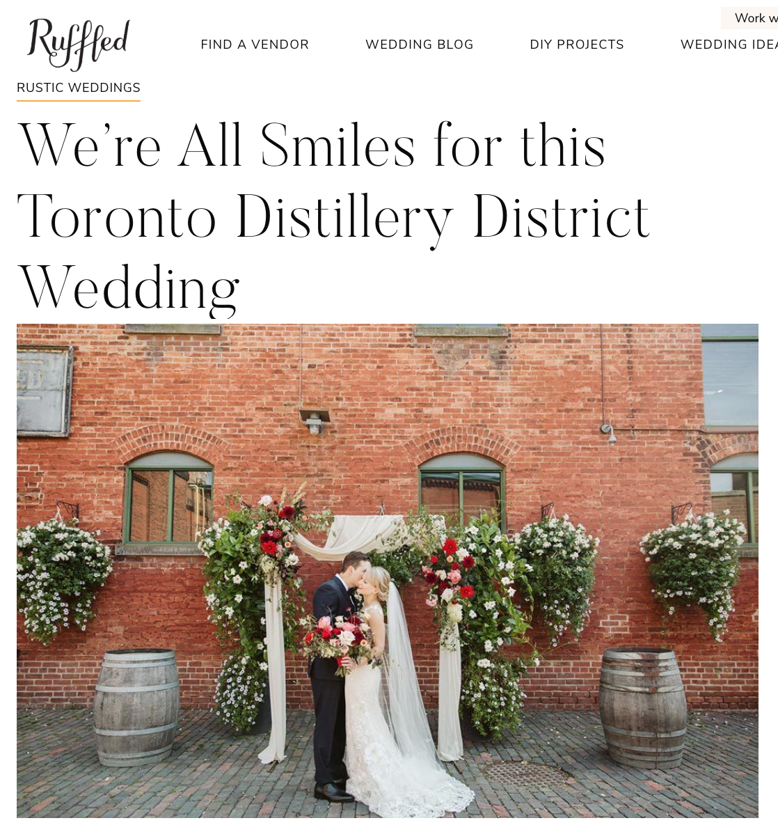 Ruffled Blog Archeo Distillery District Wedding Photography Toronto