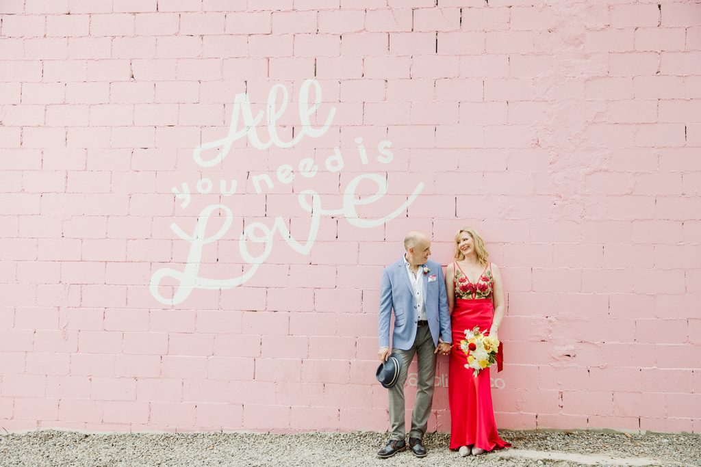 Creative and colourful wedding photos of a bride in groom in toronto