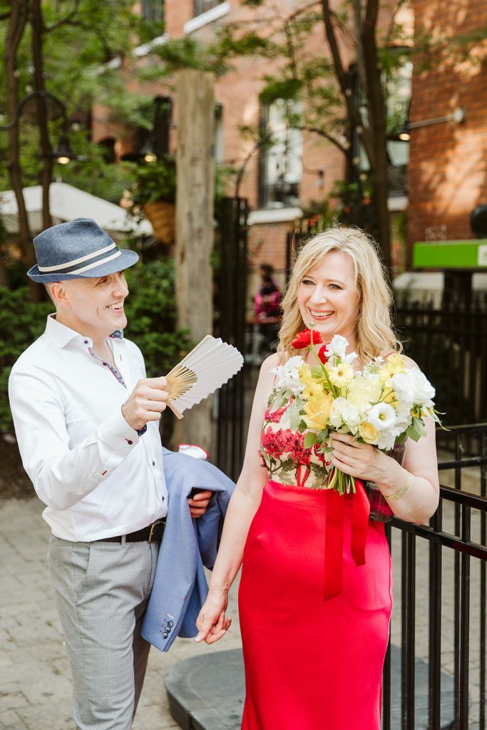 alternative wedding couple with a unique wedding style